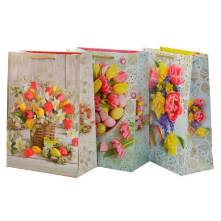 Torebka ozdobna wielkanocna 22x31x11cm T-2L M mix